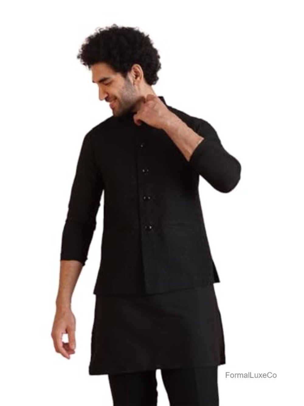 Men's Nehru Jacket Jacquard Sleeveless Mandarin Collar Traditional Wedding Vest